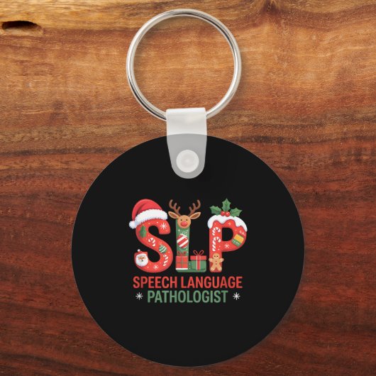Funny Slp Christmas Speech Language Pathologist Ho キーホルダー (正面)