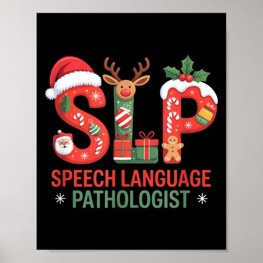 Funny Slp Christmas Speech Language Pathologist Ho ポスター (正面)