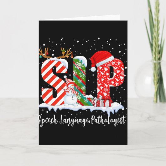 Funny Slp Speech Language Pathologist Santa Christ カード (正面)