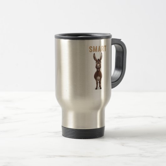 Funny Smart Donkey Mug トラベルマグ (正面右)