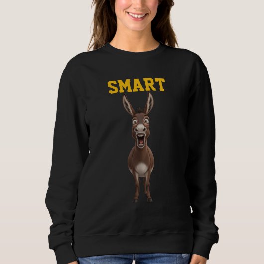Funny Smart Donkey Sweatshirt スウェットシャツ (正面)