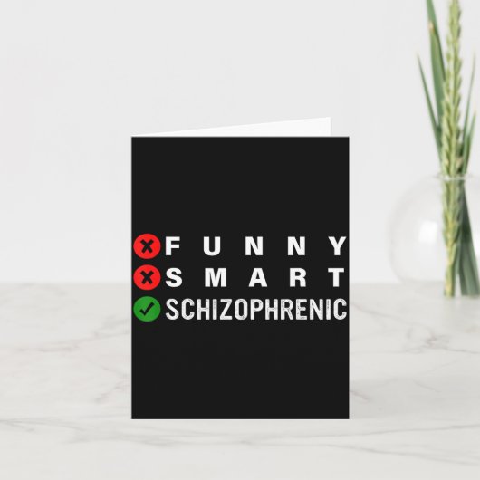 Funny Smart Schizophrenic Schizophrenia Awareness  カード (正面)