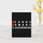 Funny Smart Schizophrenic Schizophrenia Awareness  カード (黄色い花)