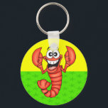 Funny Smiling Lobster キーホルダー<br><div class="desc">Totally delightful and funny animals of the sea like fish,  lobsters,  shrimp and more.</div>