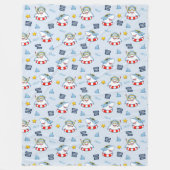 Funny Smiling Shark Life Preserver Snorkel Goggles フリースブランケット (正面)