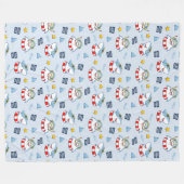 Funny Smiling Shark Life Preserver Snorkel Goggles フリースブランケット (正面(横))