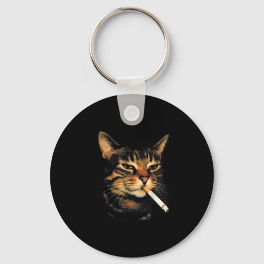 Funny Smoking Cat Cigarette Kitten Meme Stupid Bra キーホルダー (正面)
