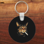 Funny Smoking Cat Cigarette Kitten Meme Stupid Bra キーホルダー (正面)