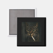 Funny Smoking Cat, Cigarette Kitty Gen Z Meme, Cat マグネット (正面/裏面)