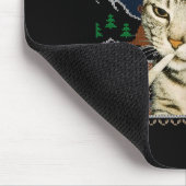 Funny Smoking Cat Meme Christmas Ugly Sweater Cat  マウスパッド (コーナー)