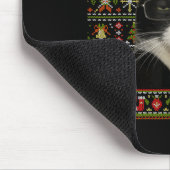 Funny Smoking Cat Meme Christmas Ugly Sweater Cat  マウスパッド (コーナー)