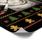 Funny Smoking Cat Meme Christmas Ugly Sweaters For ポスター (角)