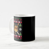 Funny Smoking Cat Meme Ugly Christmas Sweater For  コーヒーマグカップ (正面左)