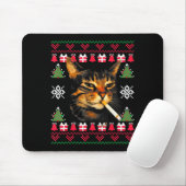 Funny Smoking Cat Meme Ugly Christmas Sweater For  マウスパッド (マウス)