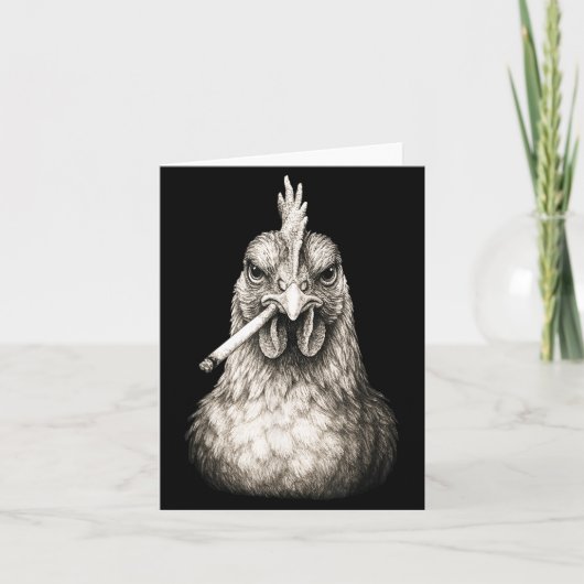 Funny Smoking Chicken Cigarette Gen Z Meme Farm An カード (正面)