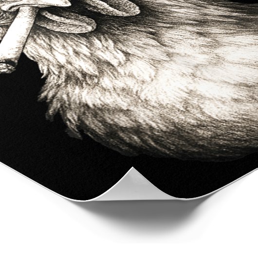 Funny Smoking Chicken Cigarette Gen Z Meme Farm An ポスター (角)