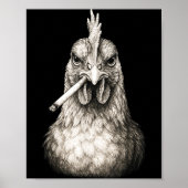 Funny Smoking Chicken Cigarette Gen Z Meme Farm An ポスター (正面)