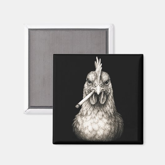 Funny Smoking Chicken Cigarette Gen Z Meme Farm An マグネット (正面/裏面)