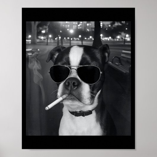 Funny Smoking Dog Meme Cigarette Gen Z Meme Dog Lo ポスター (正面)