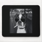 Funny Smoking Dog Meme Cigarette Gen Z Meme Dog Lo マウスパッド (正面)