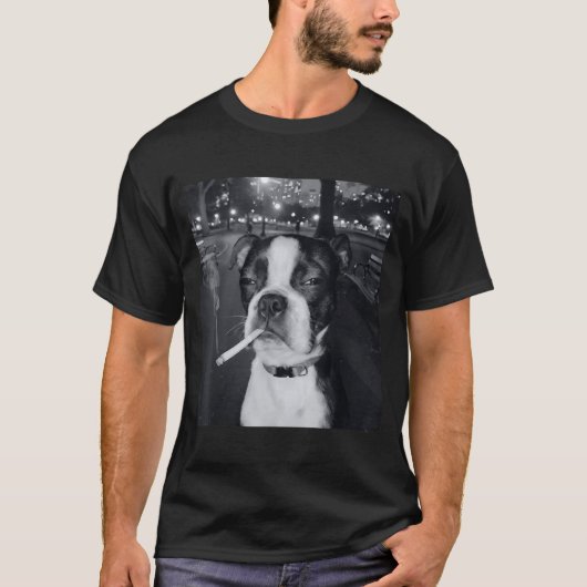 Funny Smoking Dog Meme Cigarette Gen Z Meme Dog Lo Tシャツ (正面)
