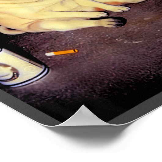 Funny Smoking Dog Pug Meme  ポスター (角)