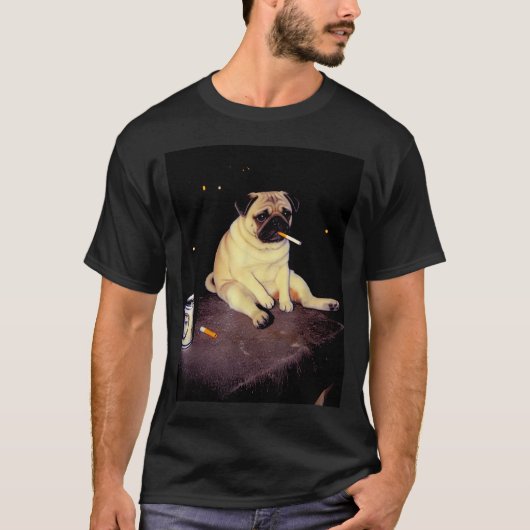 Funny Smoking Dog Pug Meme  Tシャツ (正面)