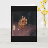 Funny Smoking Groundhog Cigarette Gen Z Retro Meme カード (黄色い花)