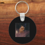 Funny Smoking Groundhog Cigarette Gen Z Retro Meme キーホルダー (正面)