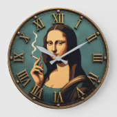 Funny Smoking Mona Lisa ラージ壁時計 (正面)