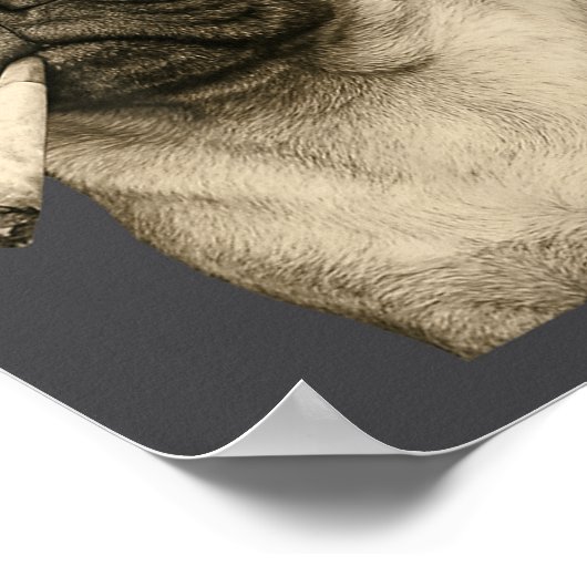 Funny Smoking Pug Dog Cigarette Gen Z Meme Graphic ポスター (角)