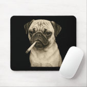 Funny Smoking Pug Dog Cigarette Gen Z Meme Graphic マウスパッド (マウス)