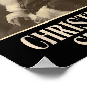 Funny Smoking Santa Claus Christmas Srit Vintage  ポスター (角)