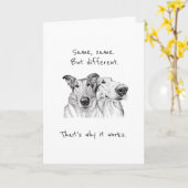 Funny Smooth Collie Rough Collie BFF Anniversary カード (黄色い花)