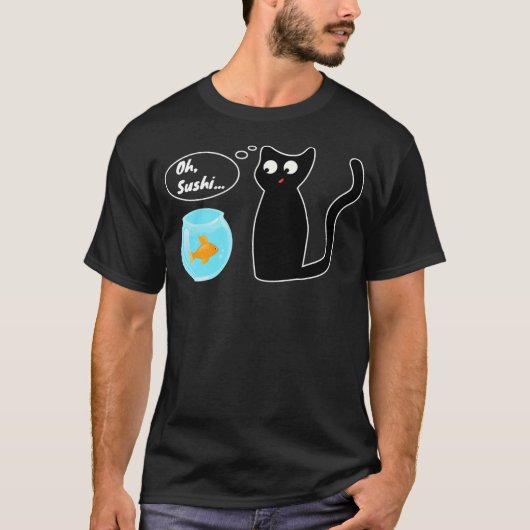 Funny Snaccidents Happen - Oh, Sushi Cat Goldfish  Tシャツ (正面)