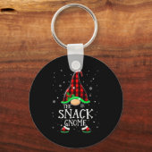 Funny Snack Gnome Buffalo Plaid Matching Christmas キーホルダー (正面)