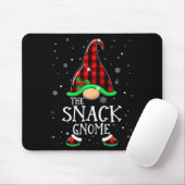 Funny Snack Gnome Buffalo Plaid Matching Christmas マウスパッド (マウス)