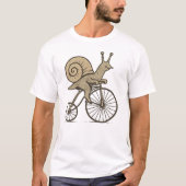 Funny Snail on a Bike Tシャツ (正面)