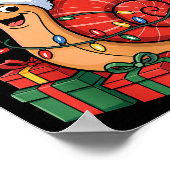 Funny Snail Santa Hat Animals Lovers Ugly Christma ポスター (角)