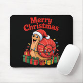 Funny Snail Santa Hat Animals Lovers Ugly Christma マウスパッド (マウス)