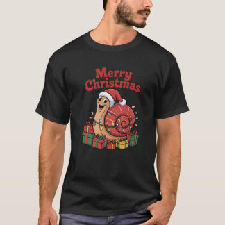 Funny Snail Santa Hat Animals Lovers Ugly Christma Tシャツ