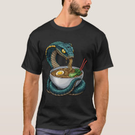 Funny Snake Eating Ramen Noodles Japanese Food Tシャツ