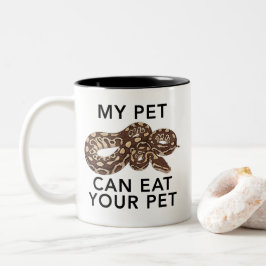 Funny Snake My Pet Can Eat Your Pet Ball Python ツートーンマグカップ