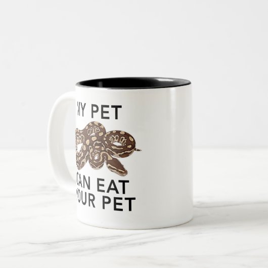 Funny Snake My Pet Can Eat Your Pet Ball Python ツートーンマグカップ (正面左)