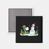 Funny Snake Snowman Christmas Tree Xmas Womens Men マグネット (正面/裏面)