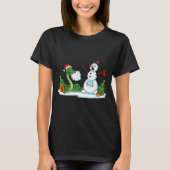 Funny Snake Snowman Christmas Tree Xmas Womens Men Tシャツ (正面)