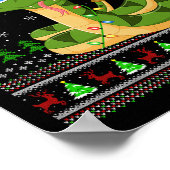 Funny Snake Ugly Christmas Sweaters Holiday Santa  ポスター (角)