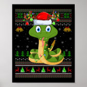Funny Snake Ugly Christmas Sweaters Holiday Santa ポスター (正面)