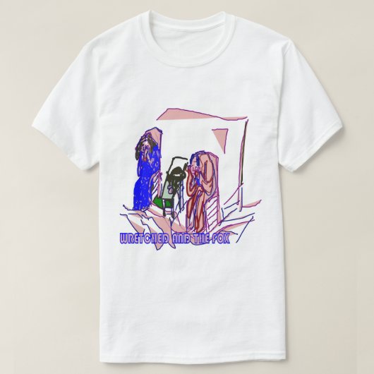 Funny Sneaky Fox Stealing Food From Elderly Couple Tシャツ (デザイン正面)