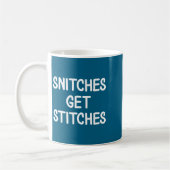 Funny, Snitches Get Es, Joke Sarcastic Family コーヒーマグカップ (左)